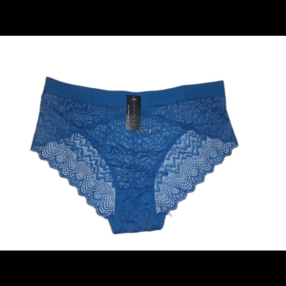 Youmita 1X Mykonos Blue Lace Panty NWT